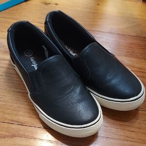 Boys Black Slip-On Sneakers